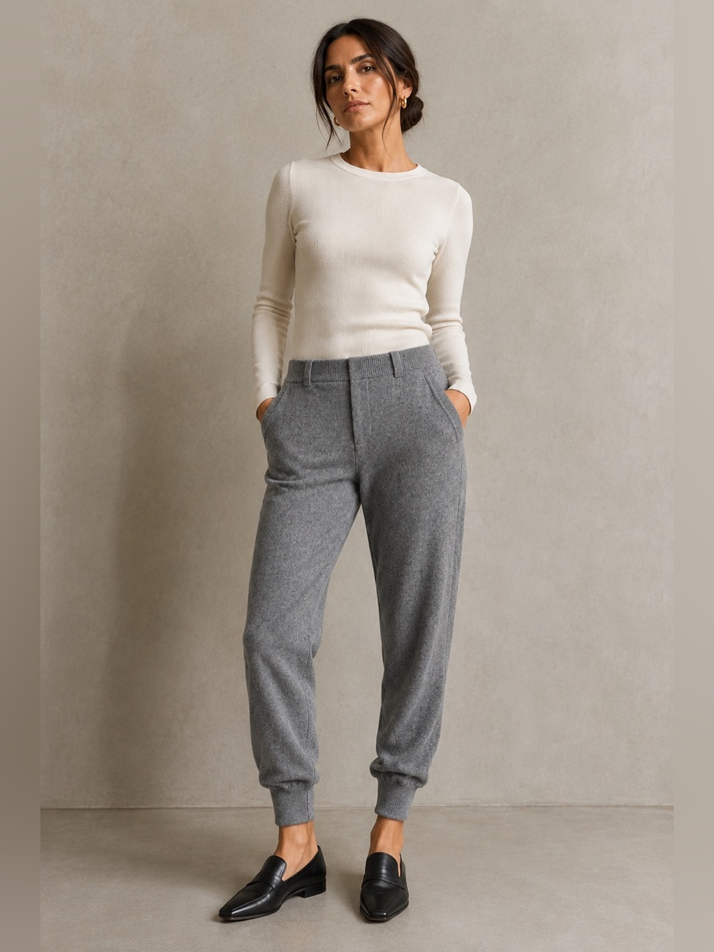 Nicholas K 100% Yak Wool Knit High Rise Jogger Pants XXS
